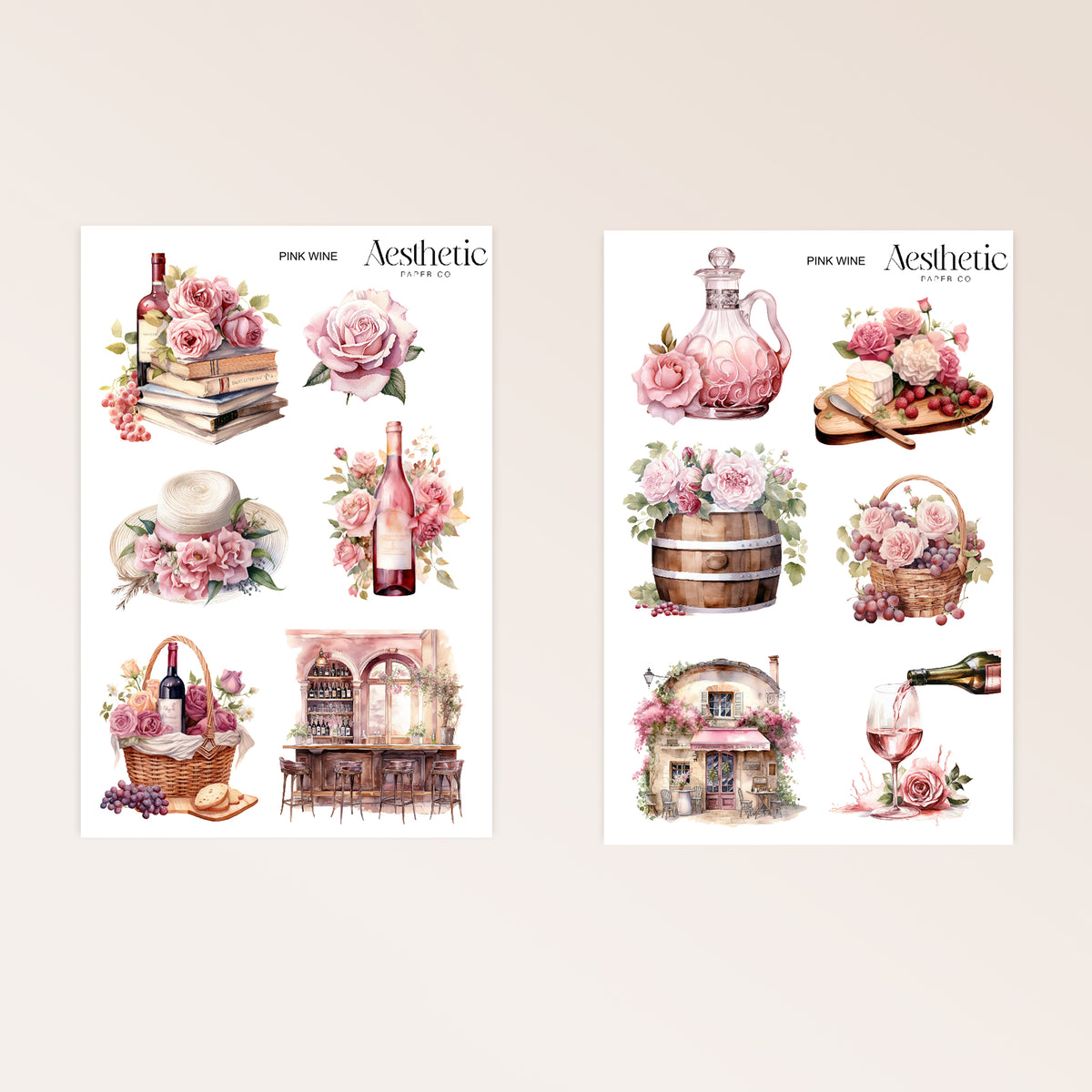 PINK WINE STICKERS