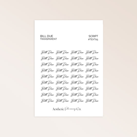 LABELS | BILL DUE