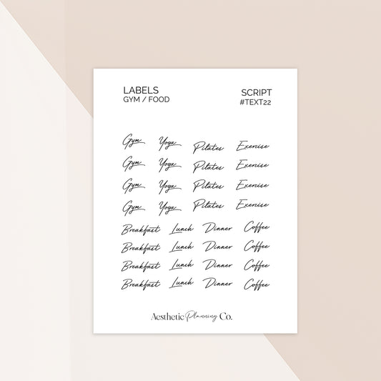 LABELS | GYM/FOOD